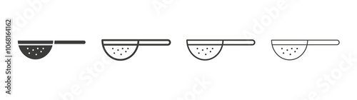 Sieve icon set vector in black and white colors