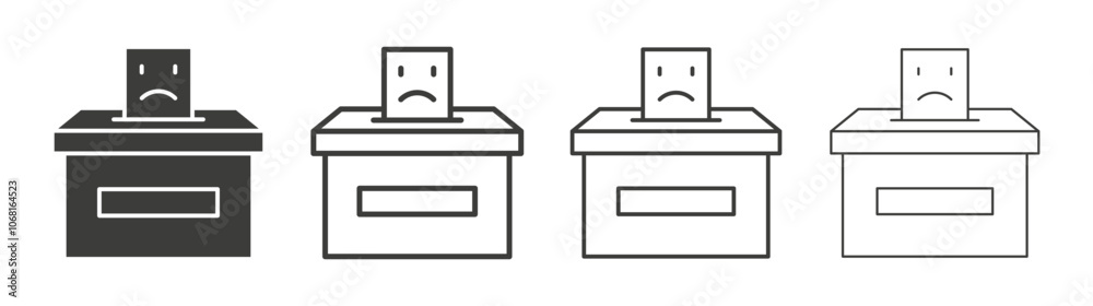 Complaint box icon set vector in black and white colors Complaint box icon set vector in black and white colors