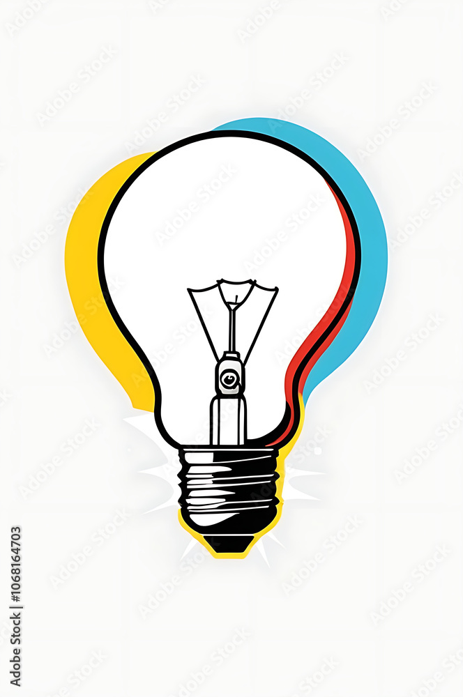 Minimalistic icon of a light bulb symbol for ideas and creativity on white background. Minimalistic icon of a light bulb symbol for ideas and creativity on white background.