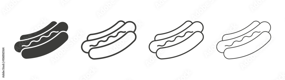 Hot dog icon pack. vector illustration Hot dog icon pack. vector illustration