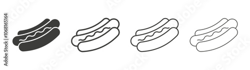 Hot dog icon pack. vector illustration