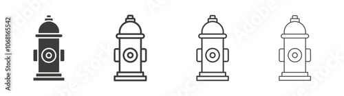 Fire hydrant icon pack. vector illustration