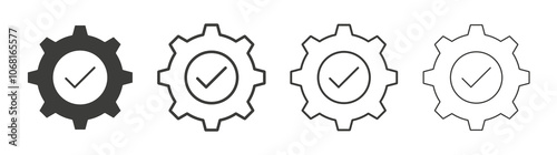 Execution icon set vector in black and white colors