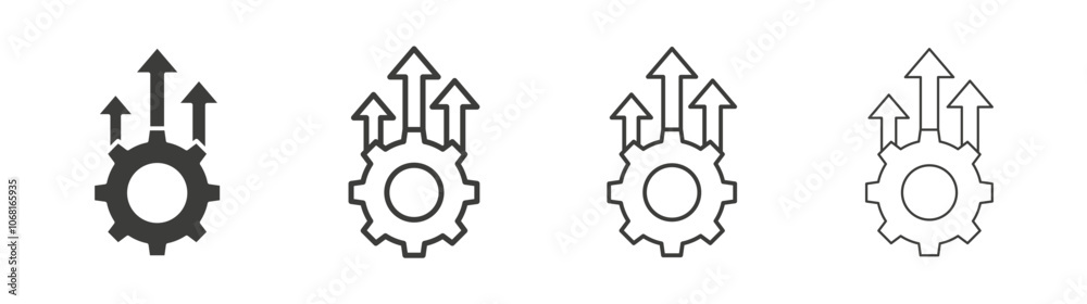 Improvement icon set vector in black and white colors Improvement icon set vector in black and white colors
