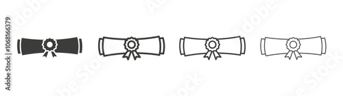 Diploma icon pack. vector illustration