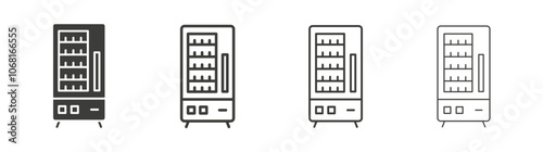 Vending machine icon pack. vector illustration