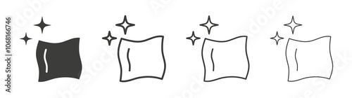 Rag icon set vector in black and white colors