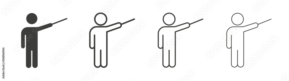 Teaching icon set vector in black and white colors Teaching icon set vector in black and white colors
