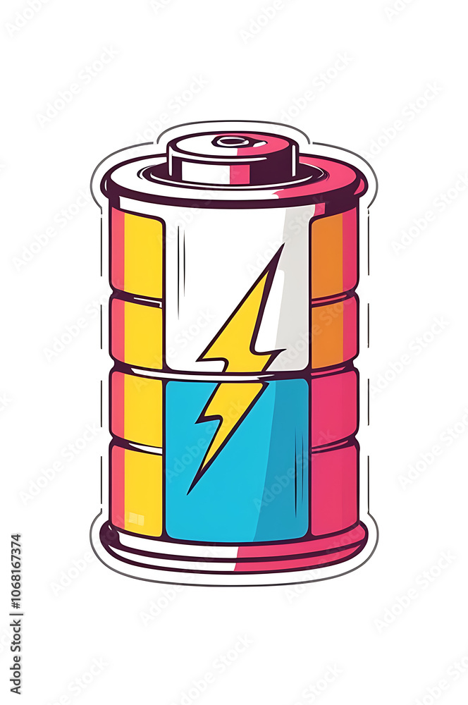 Minimalistic icon of a battery symbol for power and energy on white background. Minimalistic icon of a battery symbol for power and energy on white background.