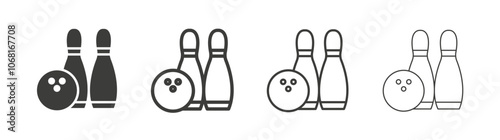 Bowling icon pack. vector illustration