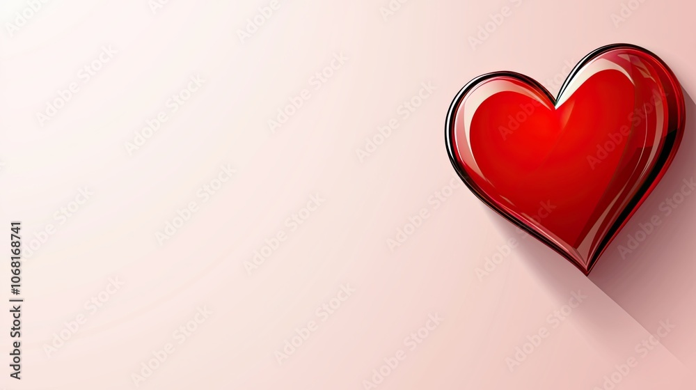 Red heart valentine  romantic blank ground 