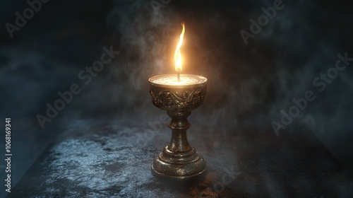 Serene Candle Light in Dark Atmosphere