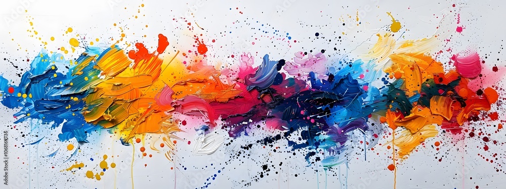 Vibrant abstract paint splashes in a chaotic. Art, painting, energetic, chaotic, expressive, oil,energy, movement, creativity, expression, emotion,contemporary,design, visual,colors Vibrant abstract paint splashes in a chaotic. Art, painting, energetic, chaotic, expressive, oil,energy, movement, creativity, expression, emotion,contemporary,design, visual,colors