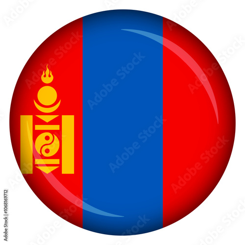 Free Download Mongolian national flag circle pin and badge - GFXLoad