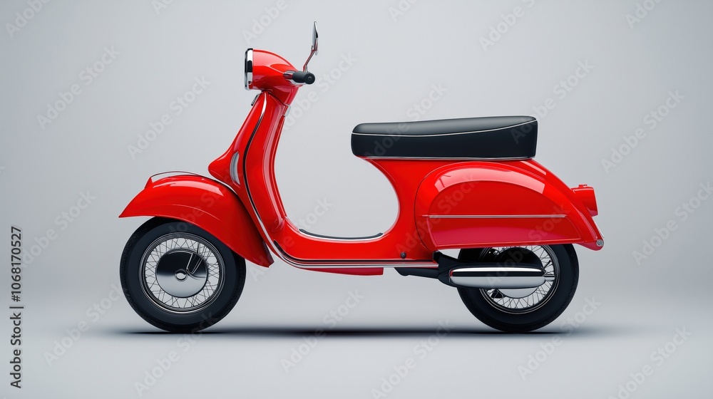 Obraz premium Red scooter isolated on a grey background