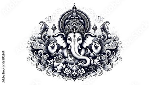 Lord Ganpati on Ganesh Chaturthi background Lord ganesha ganpati and festive