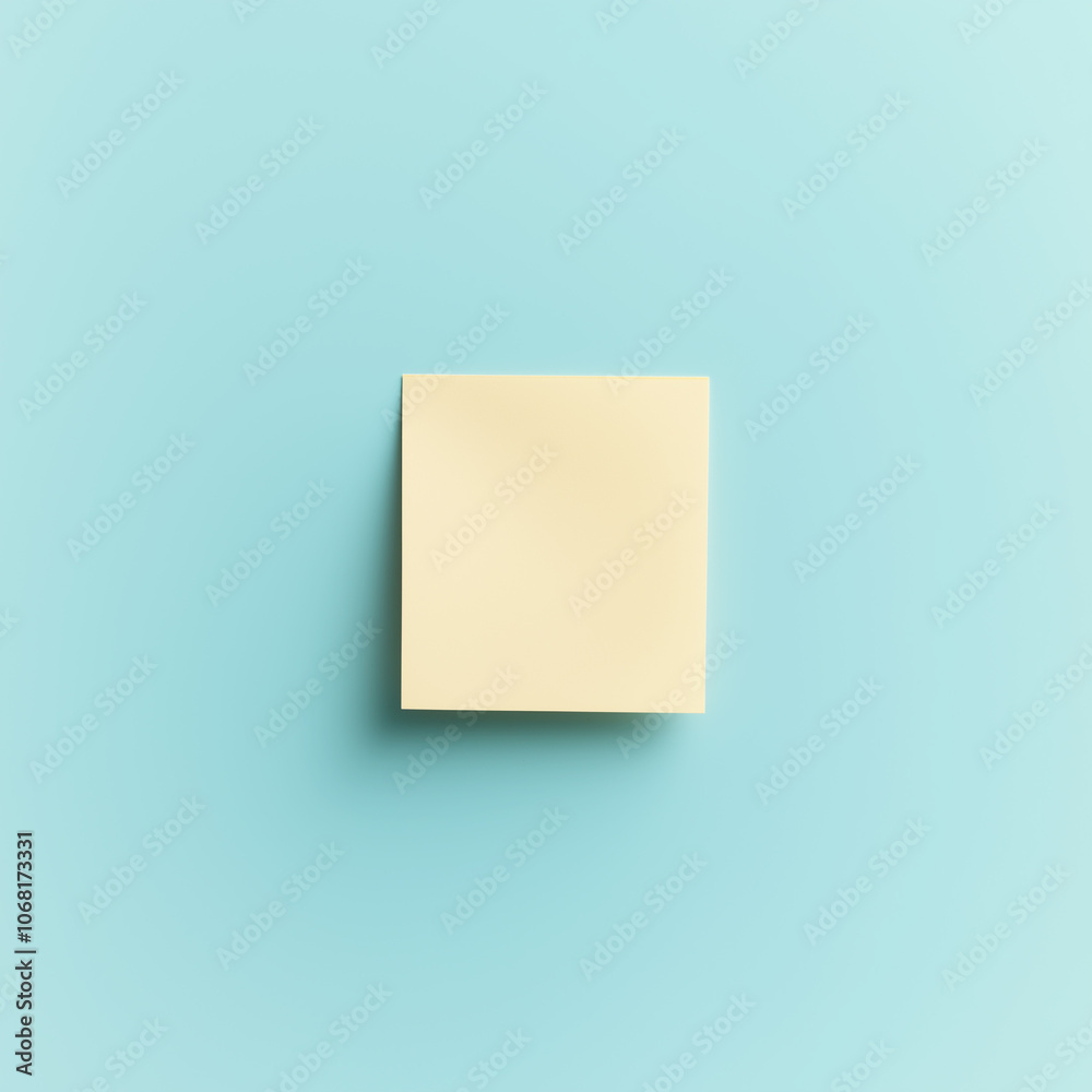 Minimalist yellow sticky note on a pale blue background, symbolizing organization, reminders, and simplicity. Great for productivity and office themes. Minimalist yellow sticky note on a pale blue background, symbolizing organization, reminders, and simplicity. Great for productivity and office themes.
