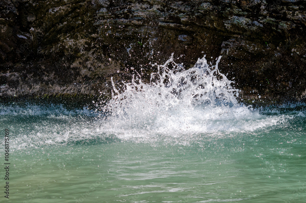 water splash in the river water splash in the river