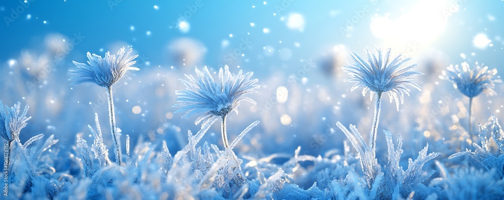 Winter Wonderland - Frosty Flowers Illustration Winter Wonderland - Frosty Flowers Illustration