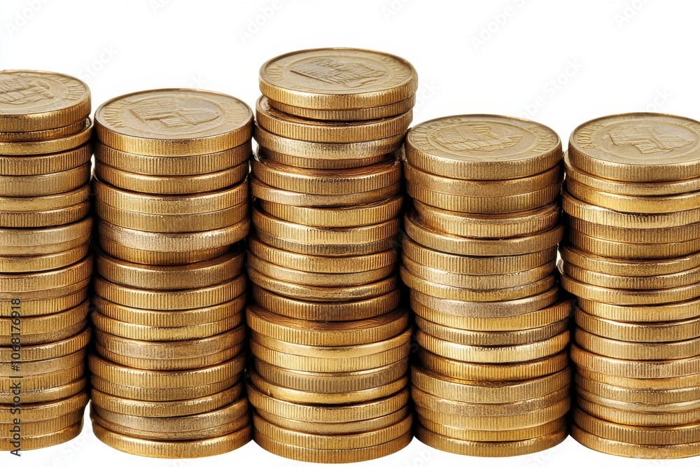 Stacked Coins in High Fidelity Detail Stacked Coins in High Fidelity Detail