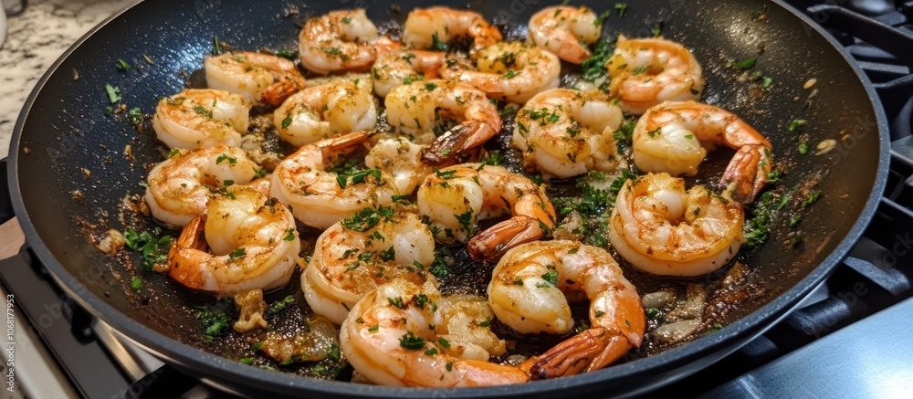 Pan Seared Shrimp with Parsley and Garlic