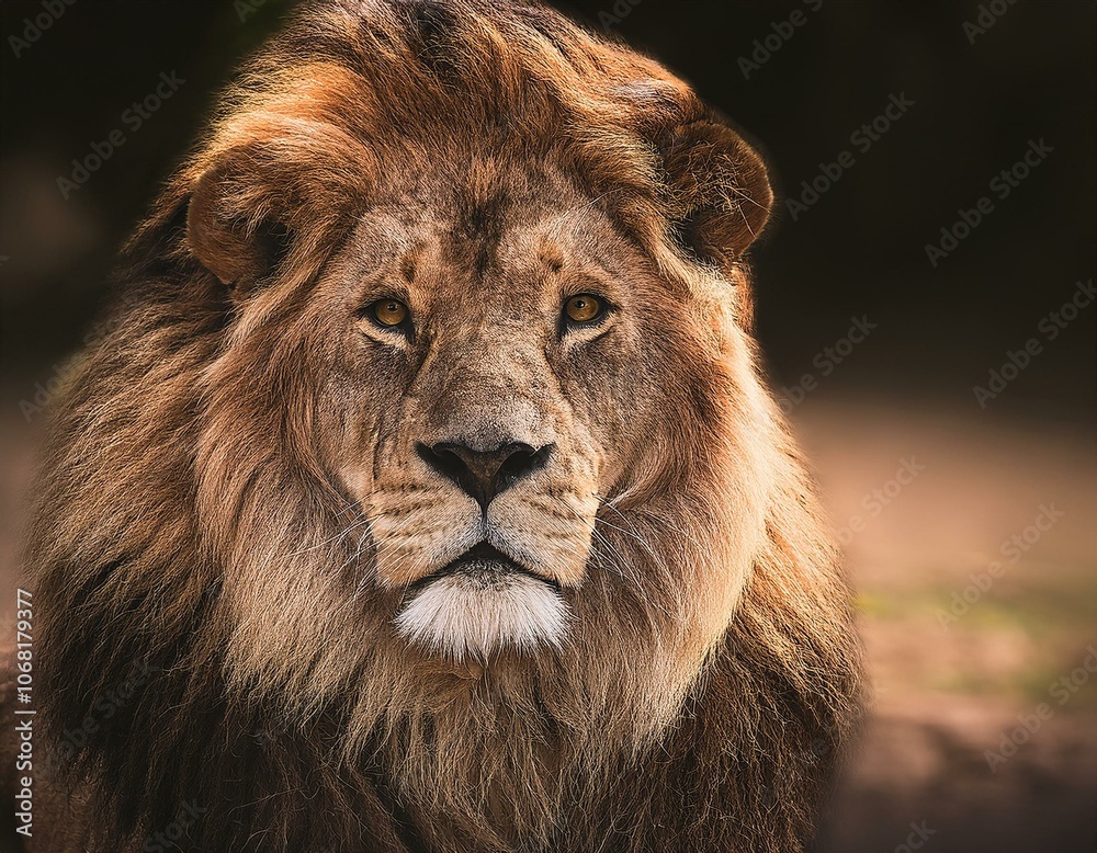 Lion, the majestic king of the forest, symbolizing strength, royalty, and power in the animal kingdom Lion, the majestic king of the forest, symbolizing strength, royalty, and power in the animal kingdom