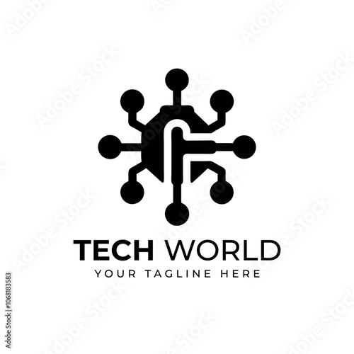 Flat artificial intelligence logo