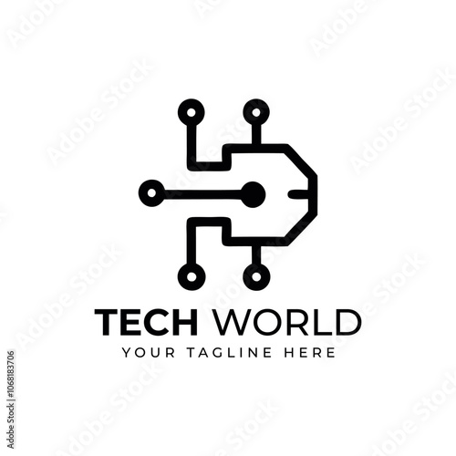 Flat artificial intelligence logo