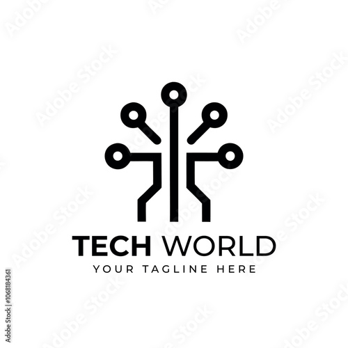Flat artificial intelligence logo