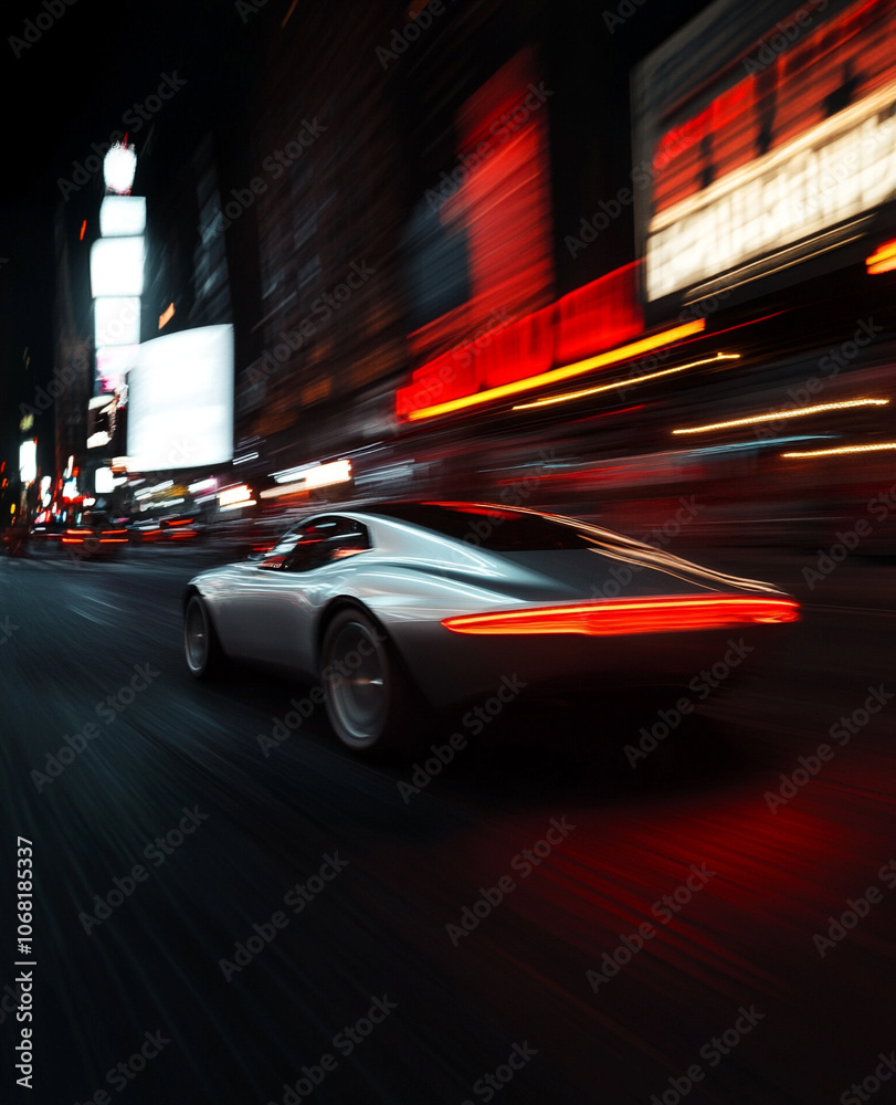 silver #car driving fast through the city, with motion blur, at night, in dark color tones, with a dark aesthetic, #high resolution silver #car driving fast through the city, with motion blur, at night, in dark color tones, with a dark aesthetic, #high resolution
