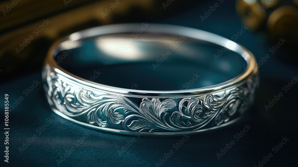 Elegant Silver Bracelet with Intricate Floral Design