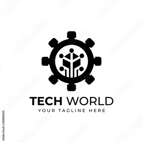Flat artificial intelligence logo