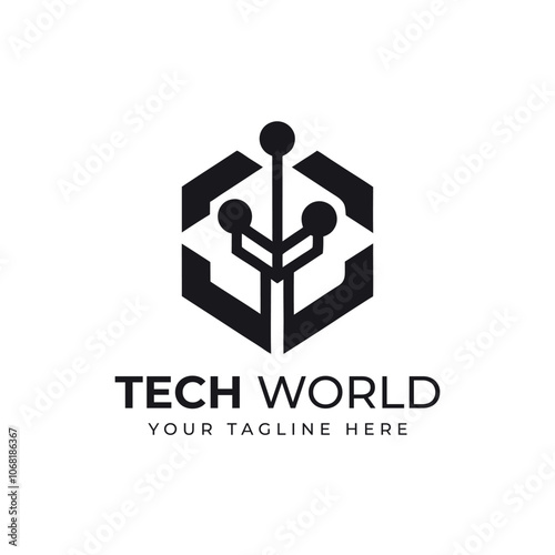 Flat artificial intelligence logo