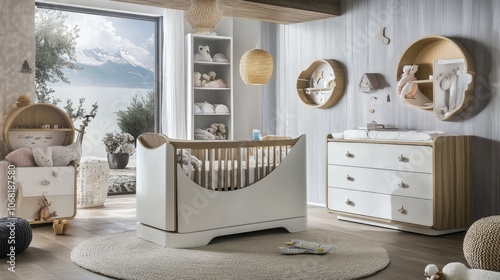 Modern Nursery with Soft Textures and Natural Light