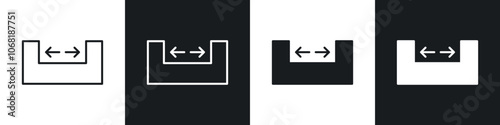 Gap icon in solid and outlined style. black and white colors