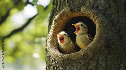 Melodious Birds: A Super-Realistic Macro Children's Illustration