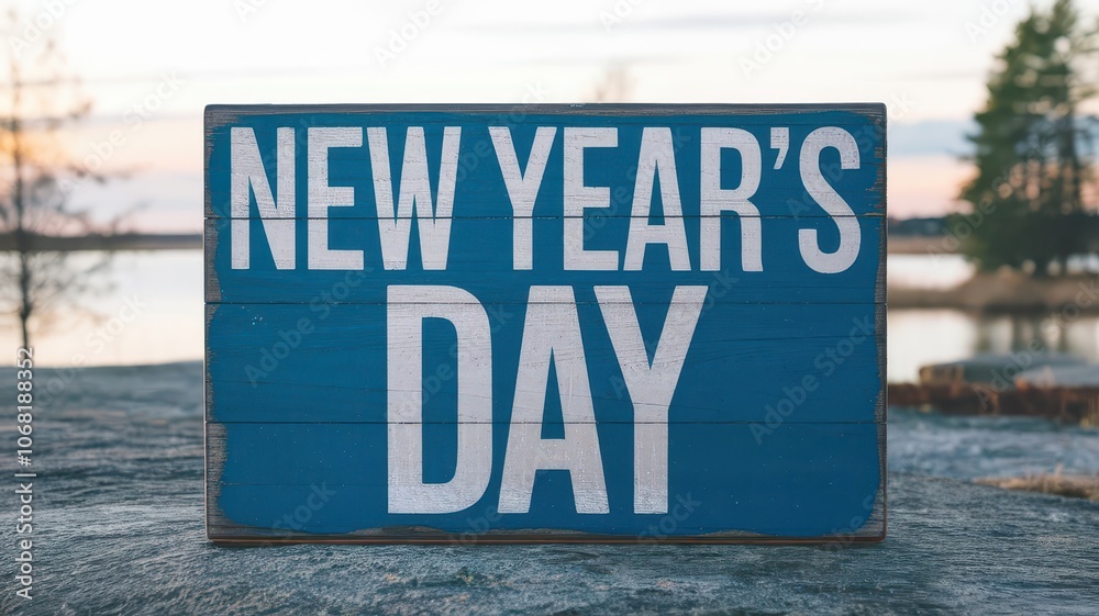 Fototapeta premium New year's day written wallpaper template background New years day isolated background celebration