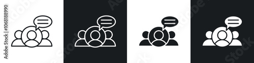 Expert opinion icon in solid and outlined style. black and white colors