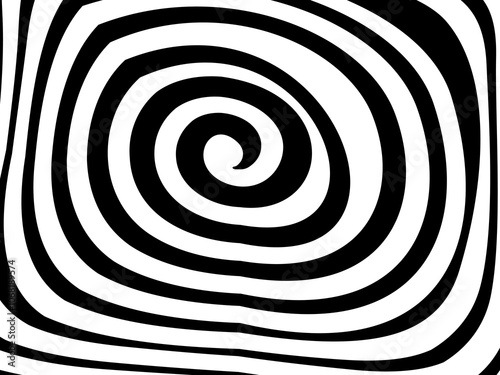 Black and white abstract ellipse background. Hypnosis pattern.