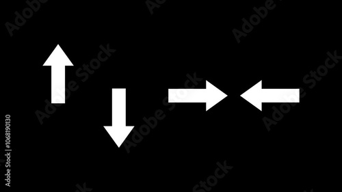 arrow icon sweep animation on black background set photo