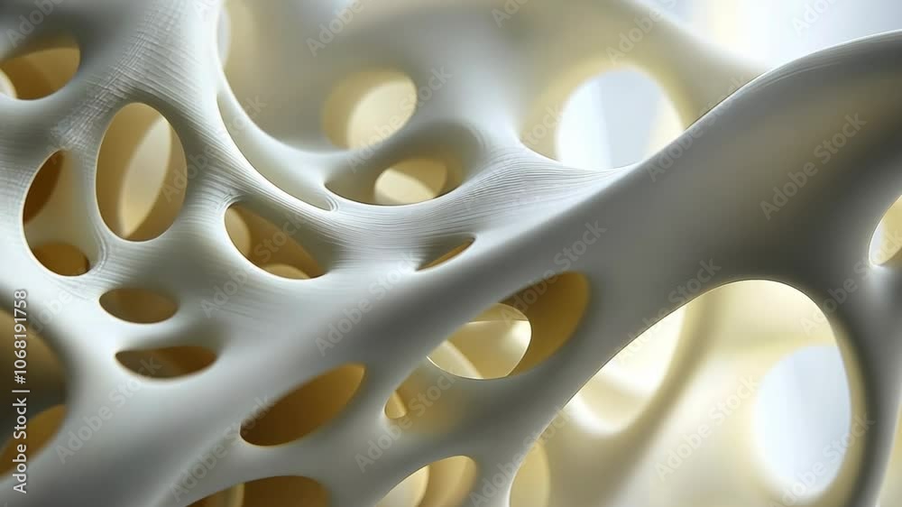 A close-up view of a 3D printed object, showcasing intricate details and a porous structure A close-up view of a 3D printed object, showcasing intricate details and a porous structure