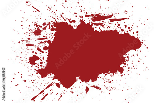 Large Blood Clots Splattered on the Wall, Illustration