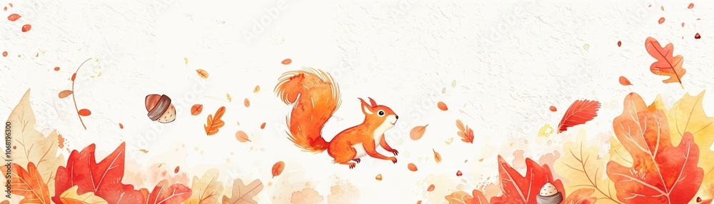 A playful minimal watercolor scene of a tiny A playful minimal watercolor scene of a tiny