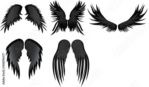 Dark Angel Wings Ornament - The Quirky Celts 5 Wings