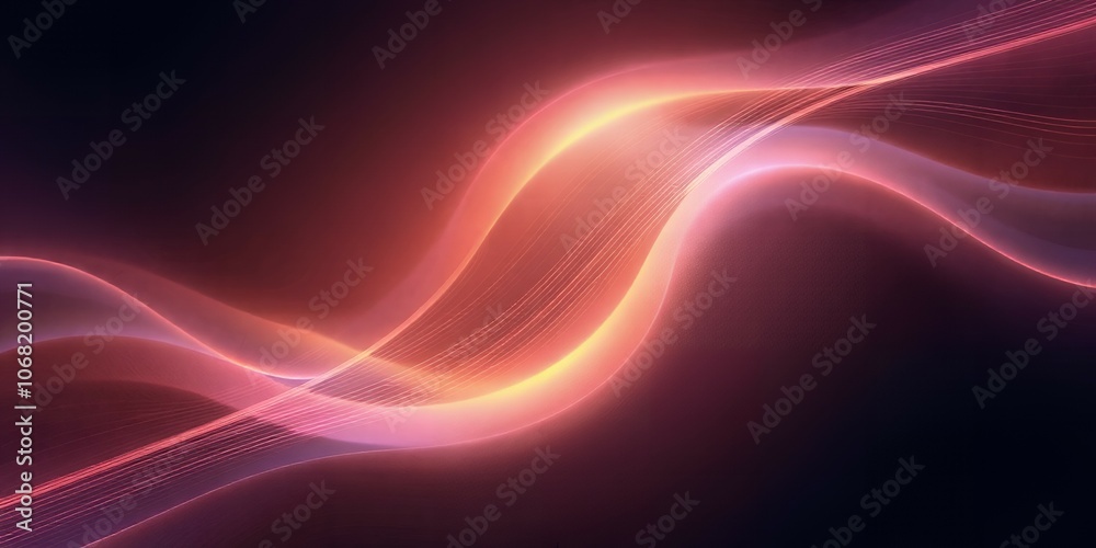 Abstract red and pink glowing waves. Abstract red and pink glowing waves.