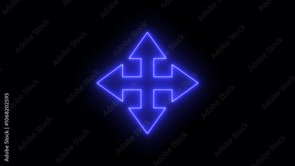Side Indicator arrow sign on black background. Directional Arrow Icon. Design with Four Crossroad Symbols: Up, Down, Left, Right Pointers for Navigation, Communication, and Design Concepts. Side Indicator arrow sign on black background. Directional Arrow Icon. Design with Four Crossroad Symbols: Up, Down, Left, Right Pointers for Navigation, Communication, and Design Concepts.