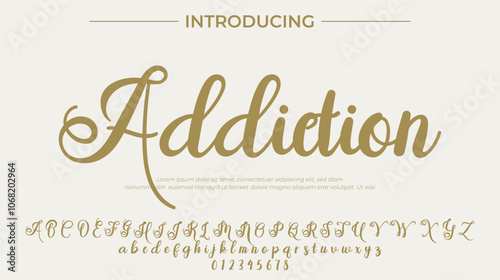 Addiction Font Stylish brush painted an uppercase vector letters, alphabet, typeface