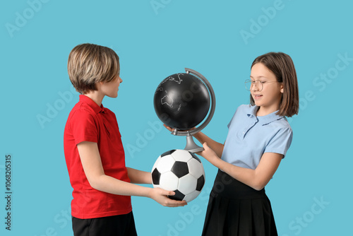 Cute children in school uni...