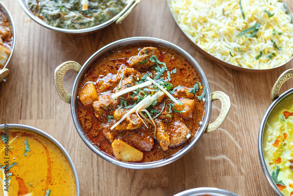Different indian food on wooden background Different indian food on wooden background