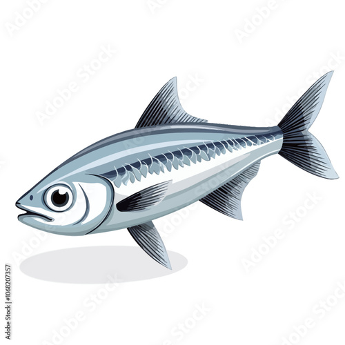 Illustration of a mackerel fish isolated on a white background 